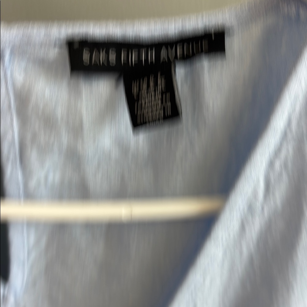 Saks Fifth Avenue Light Blue Midi Dress with Embroidered Sleeves - Picture 3 of 8